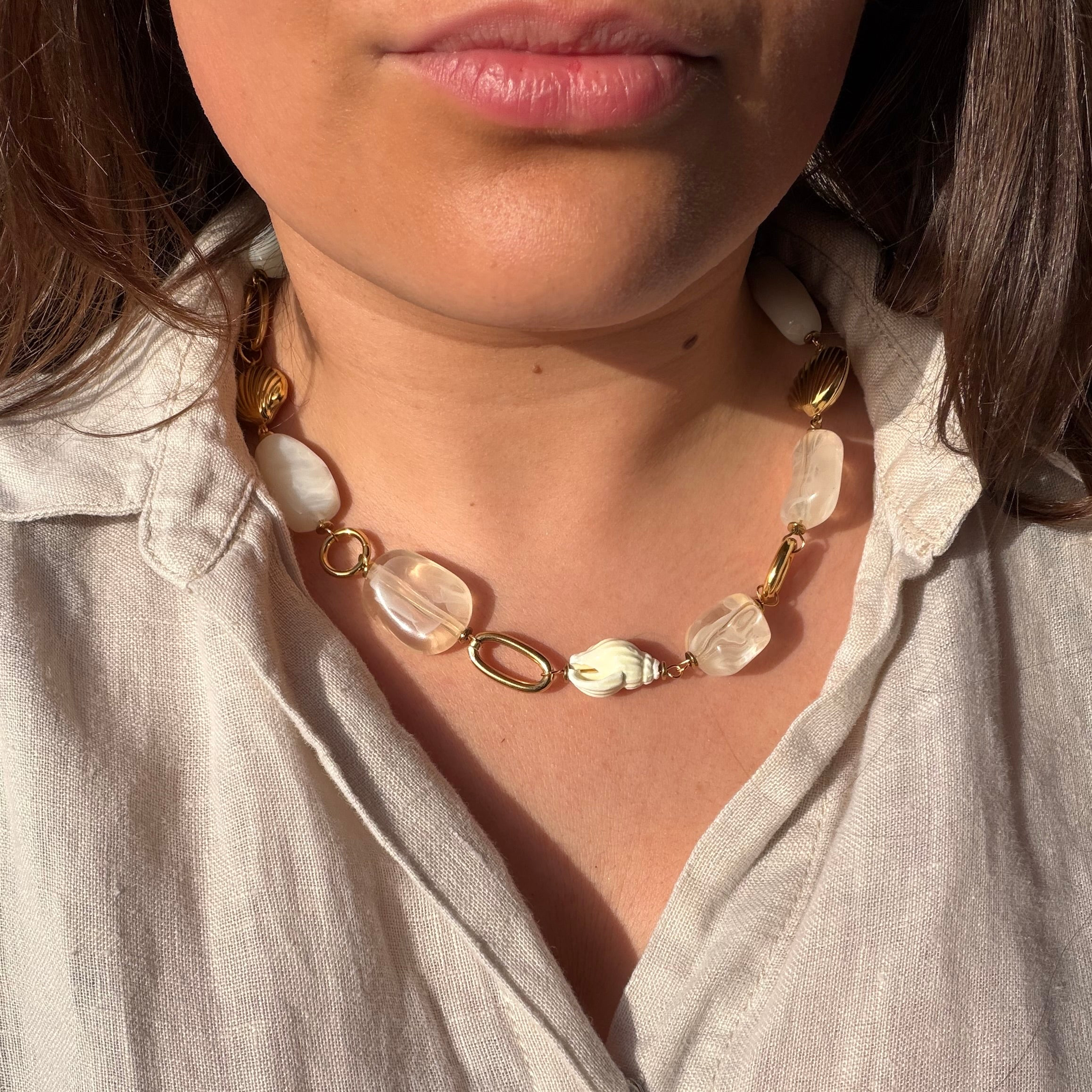 Collier Auréa Blanc