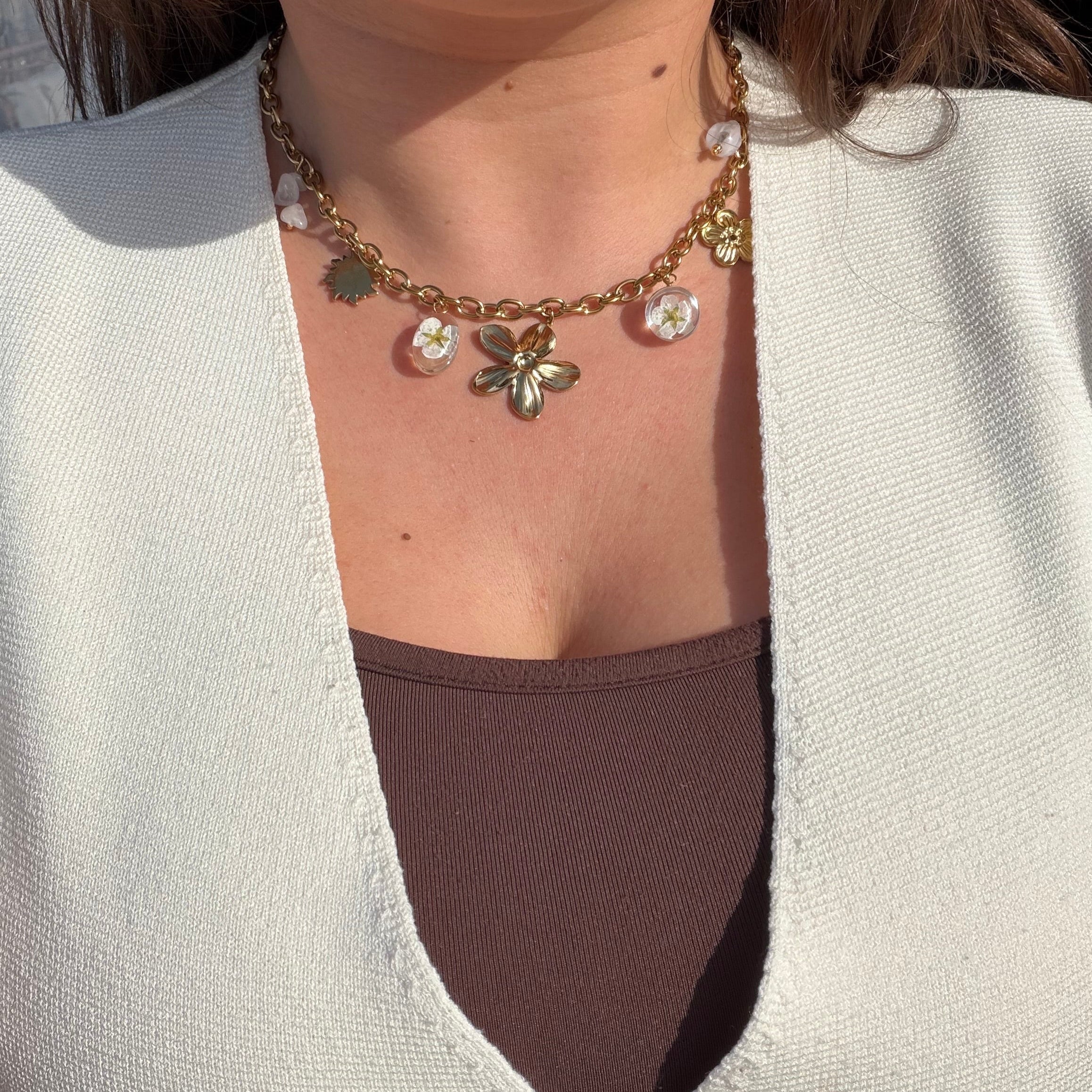 Collier Bloom Blanc