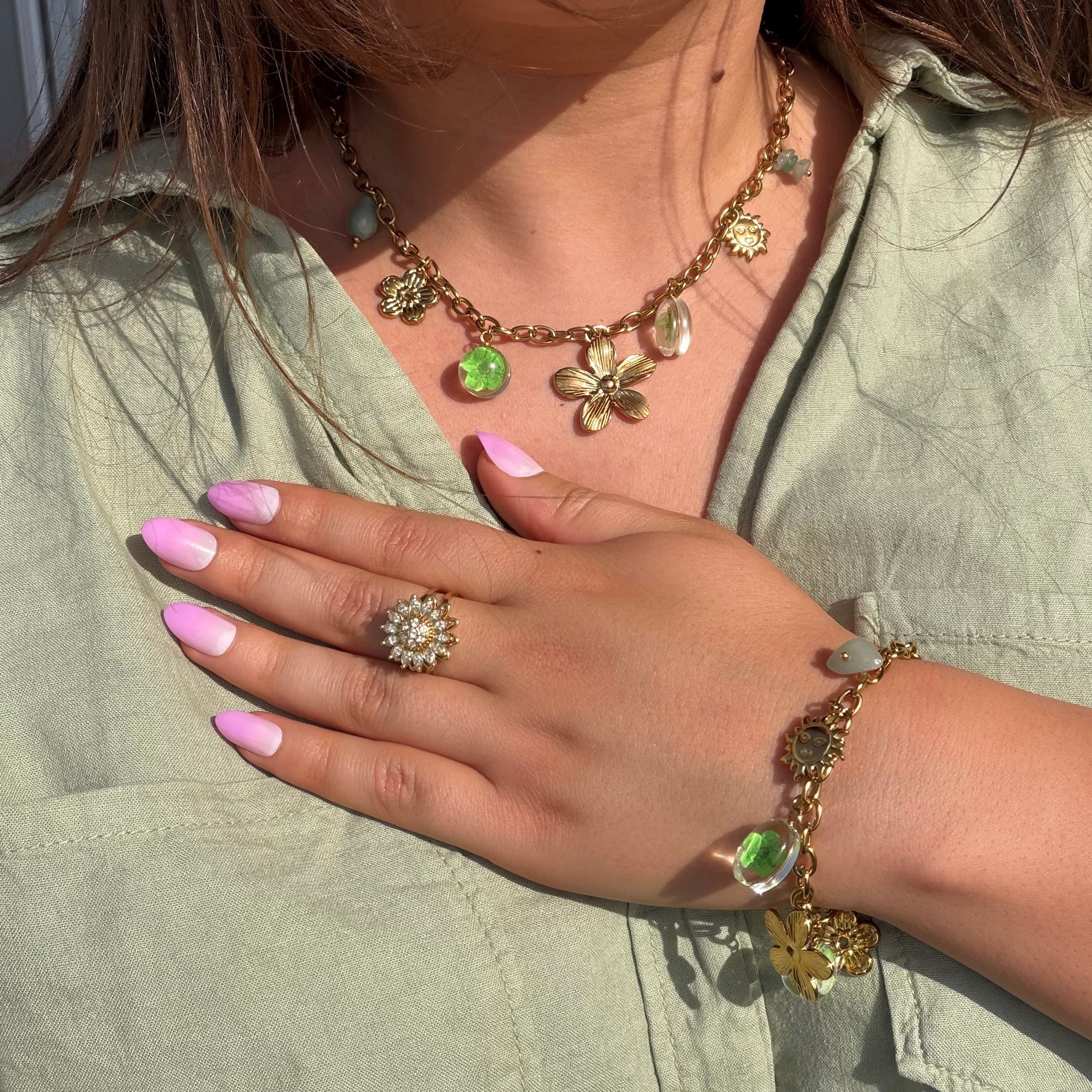 Bloom Green Necklace